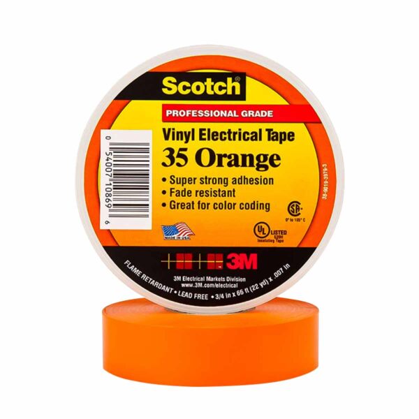 Cinta aislante vinílica Scotch 35 - Anaranjado